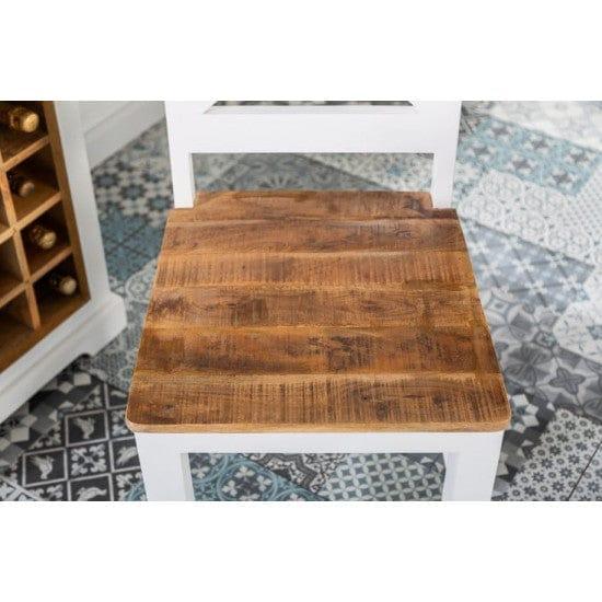 White wave Solid Wood Six Seater Dining Set with Bench , Rustic Dining Set (Dining Set 6 Seater)