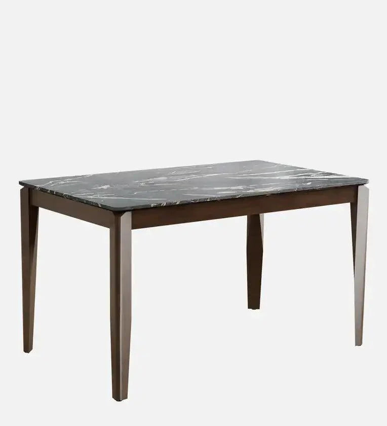 Solid Wood 4 Seater Dining Set In Marble Finish
