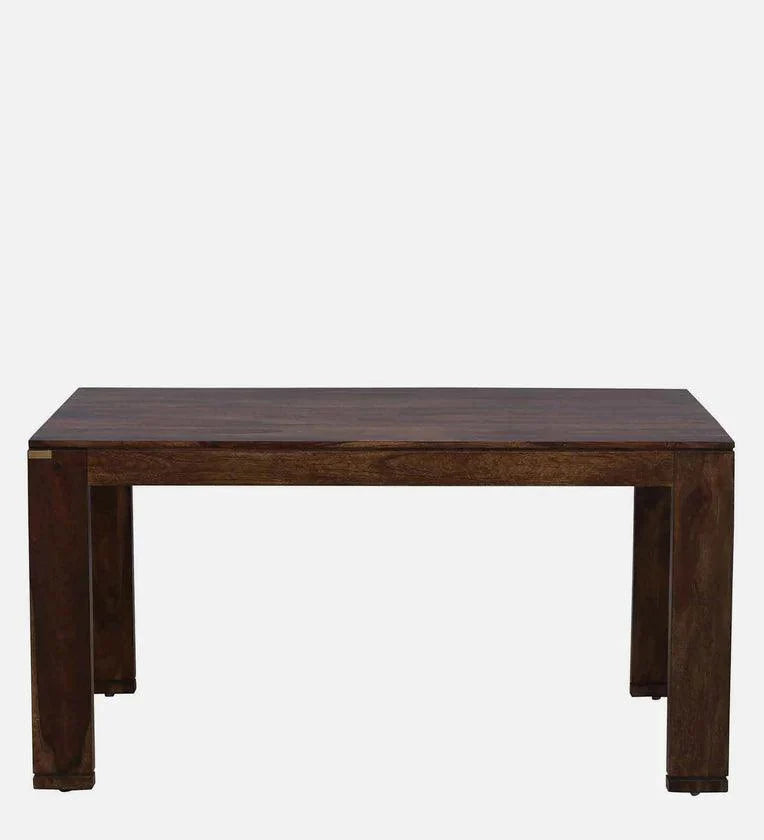 Sheesham Wood 6 Seater Dining Set in Scratch Resistant Provincial Teak Finish with Grey Cushion