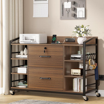 43.3" W lockable 2-Drawer Cabinet