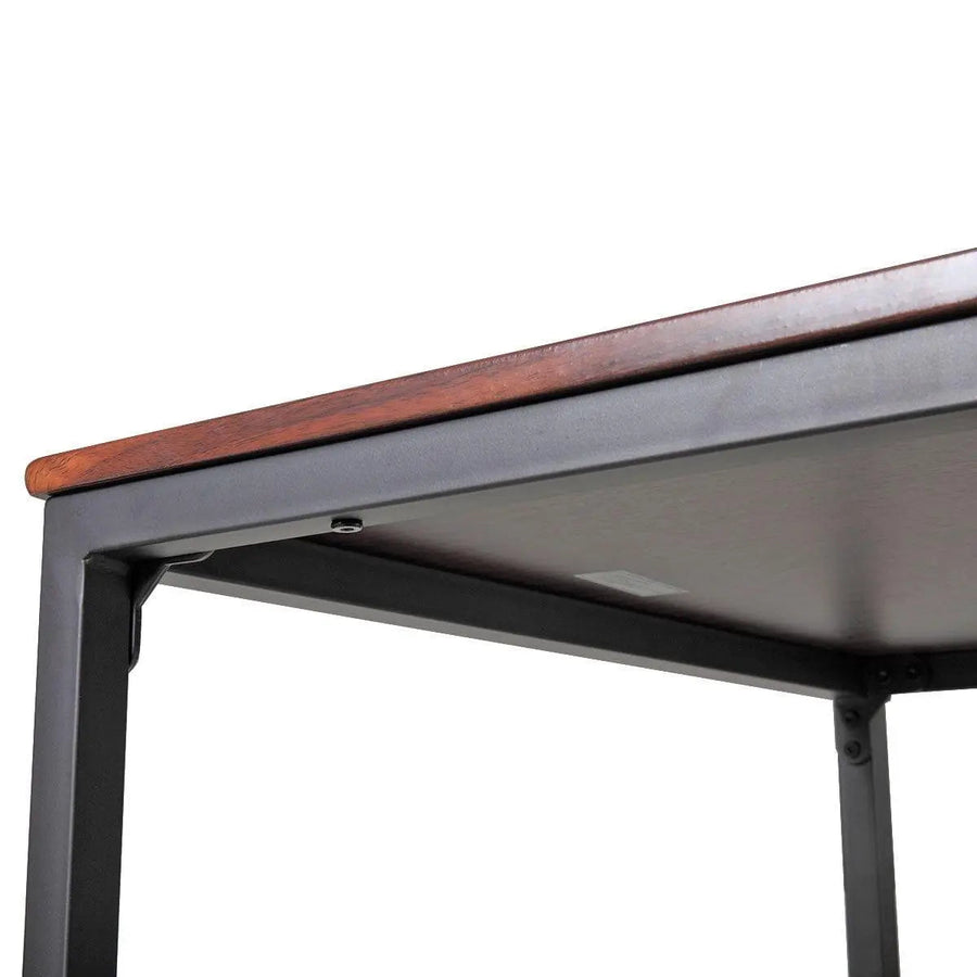 3-Piece Dining Table Set with 2 Benches Wood Table Top