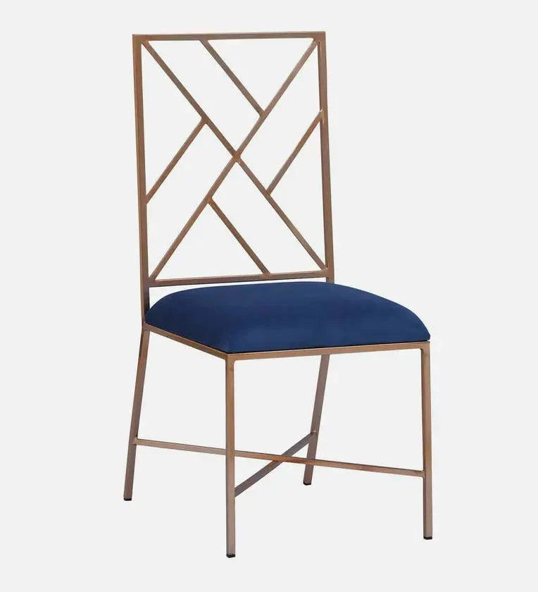 Metallic 4 Seater Dining Set In Rose Gold Base With Marble Top
