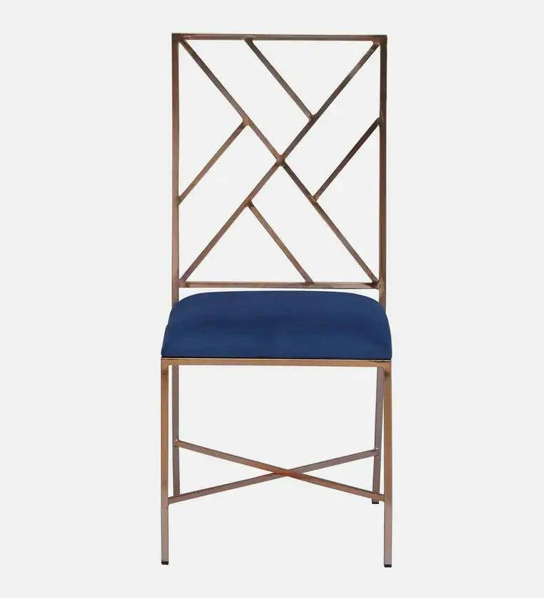 Metallic 4 Seater Dining Set In Rose Gold Base With Marble Top