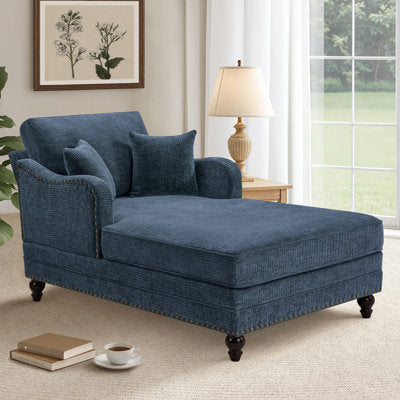 Luxury Arts Aglaea Upholstered Chaise Lounge With Adjustable Backrest