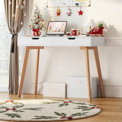 Luxury Arts Baber 19.7" D Water Resistant 2-Drawer Writing Desk