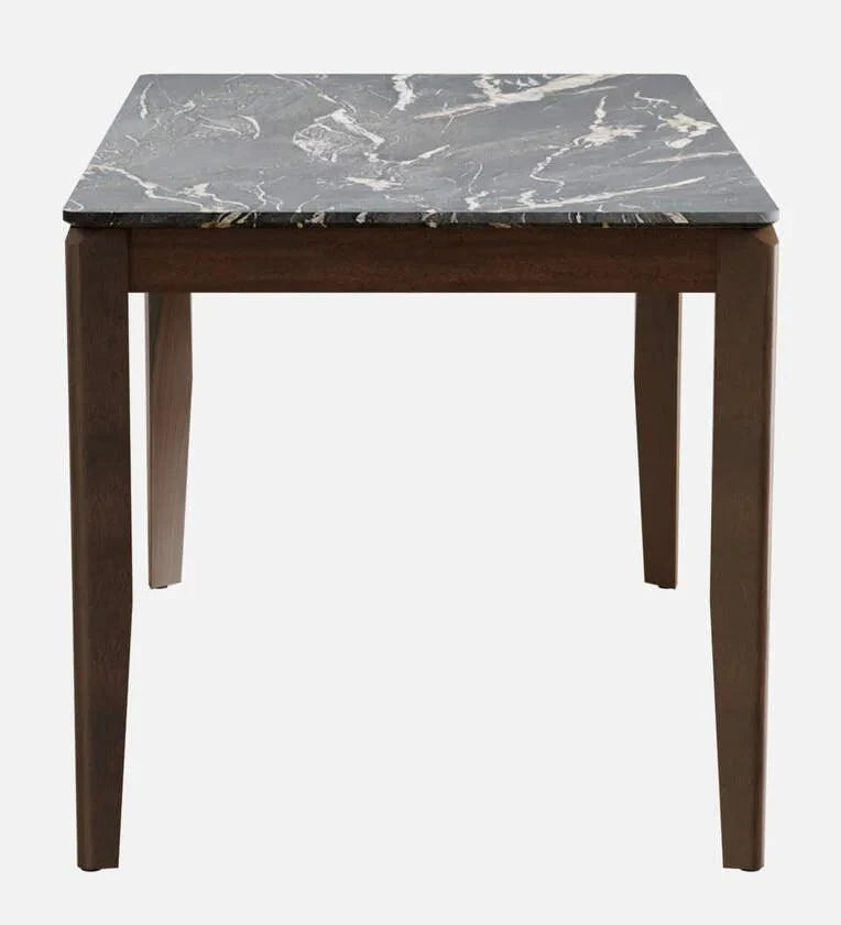 Solid Wood 4 Seater Dining Set In Marble Finish