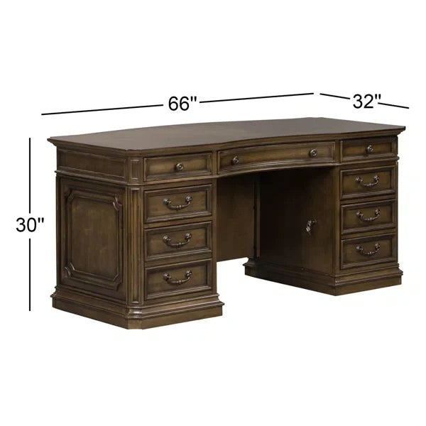 Classic Executive Office Desk with Locking File Drawer