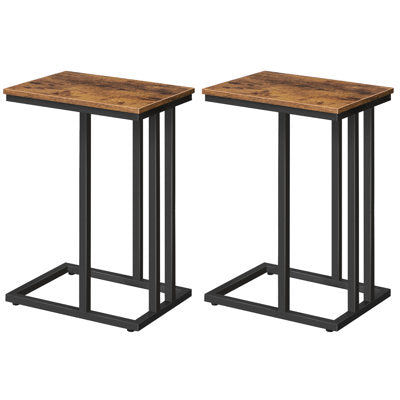 Keasha Wood and Metal C-Table Set (Set of 2)