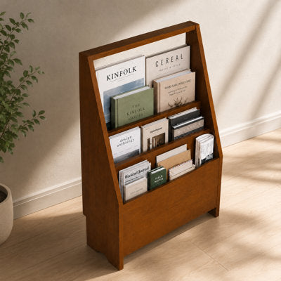 Lurva Solid Wood Free Standing Magazine Rack
