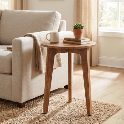 Round Side Table with Angled Legs
