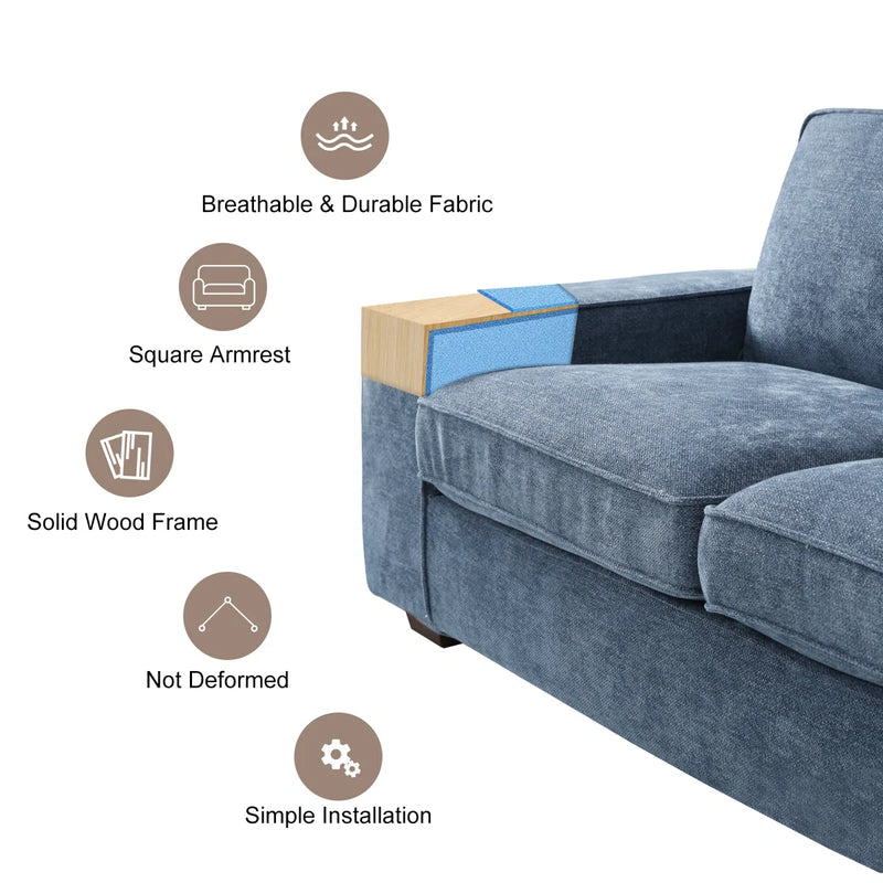 Saidee Chenille Abstract Arm Loveseat