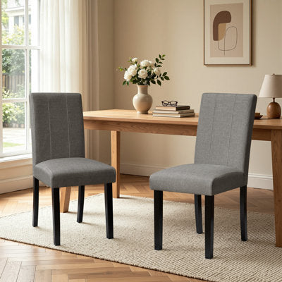Selema Linen Upholstered Dining Parsons Chairs