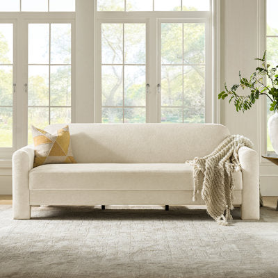 Luxury Arts Werts Modern 84" Curved Chenille Sofa