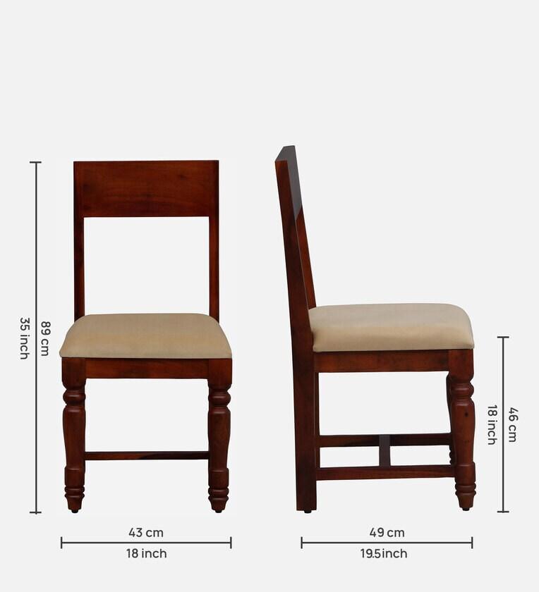 Sheesham Wood 6 Seater Dining Set In Scratch Resistant Honey Oak Finish With Brass Cladding