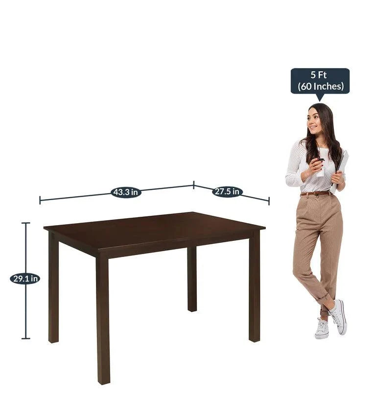4 Seater with Bench Dining Set in Dark Cappucino Colour
