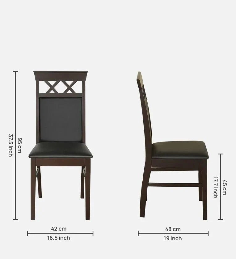 4 Seater with Bench Dining Set in Dark Cappucino Colour