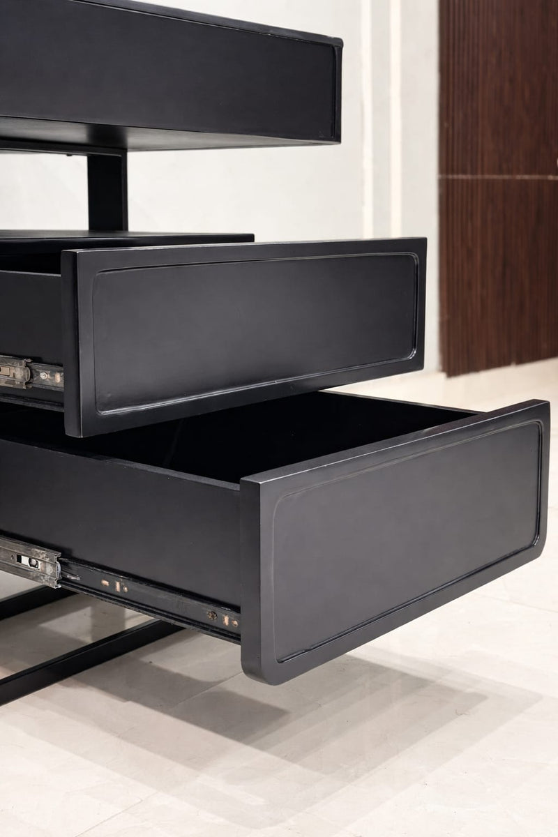 Modern Office Study Table with Storage Drawers | Minimalist Work Desk for Home & Office