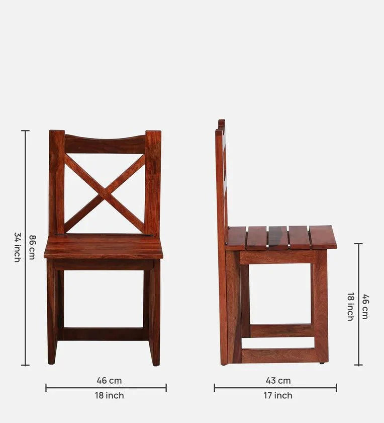 Sheesham Wood 4 Seater Dining Set In Honey Oak Finish