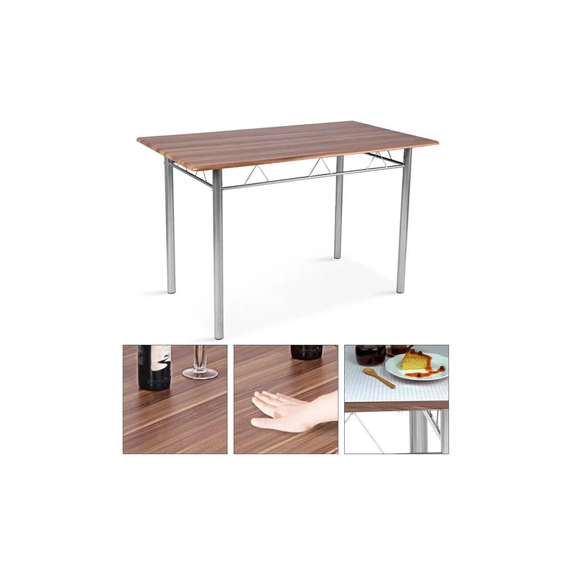 5 Piece Dining Table Set Wood Metal