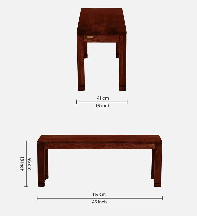 Sheesham Wood 6 Seater Dining Set In Honey Oak Finish With Bench