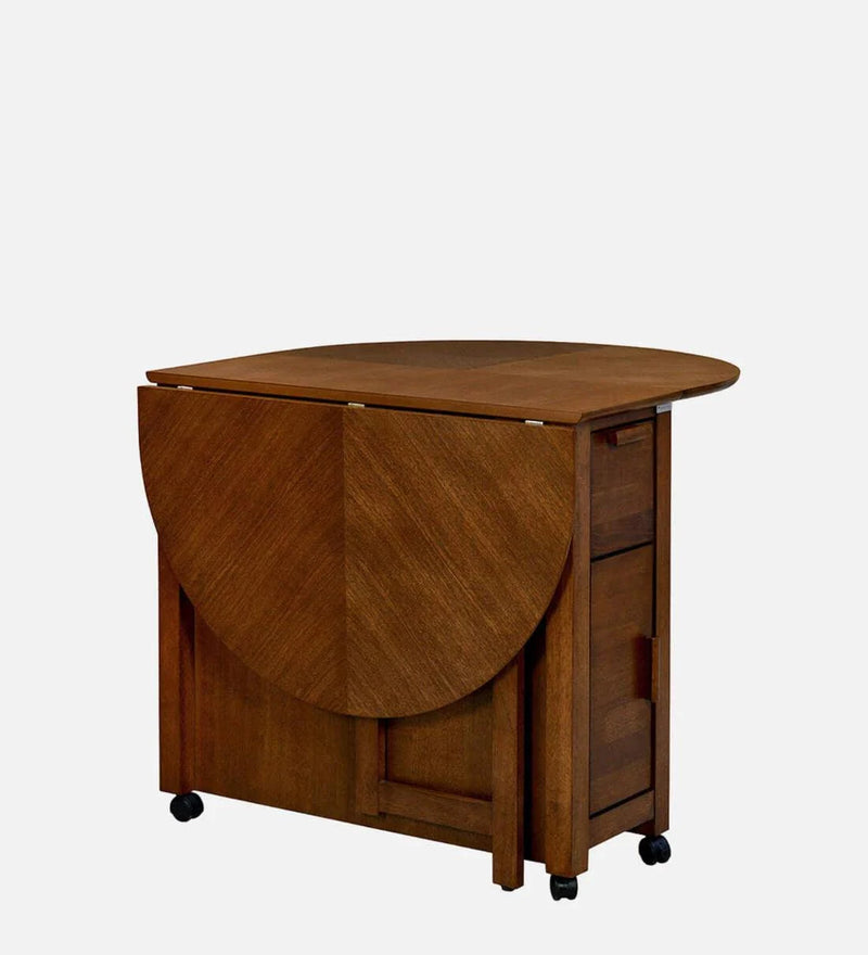 Carven Foaldable 4 Seater Dining Set In Walnut Finish