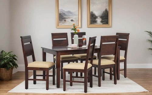 Mourya Sheesham Wood 6 Seater Dining Table Set