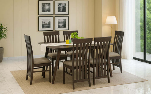 Perak Malaysian Wooden 6 Seater Dining Table Set