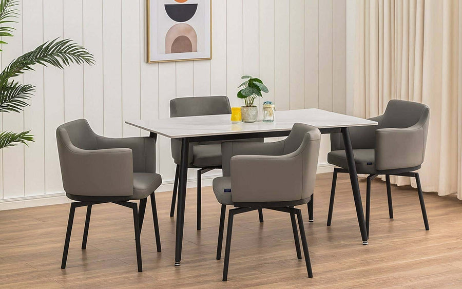 Sepang Sintered Top 4 Seater Dining Table Set with Chairs