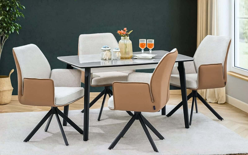 Sepang Sintered Top 4 Seater Dining Table Set with Chairs