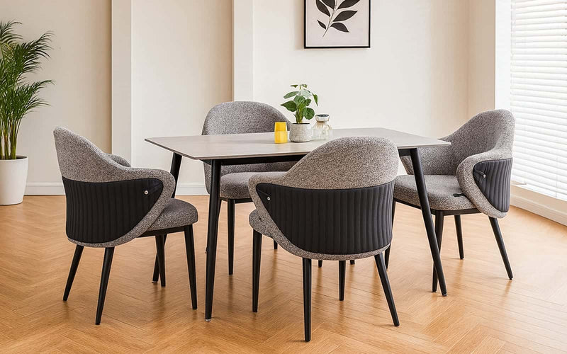 Sepang Sintered Top 4 Seater Dining Table Set with Chairs