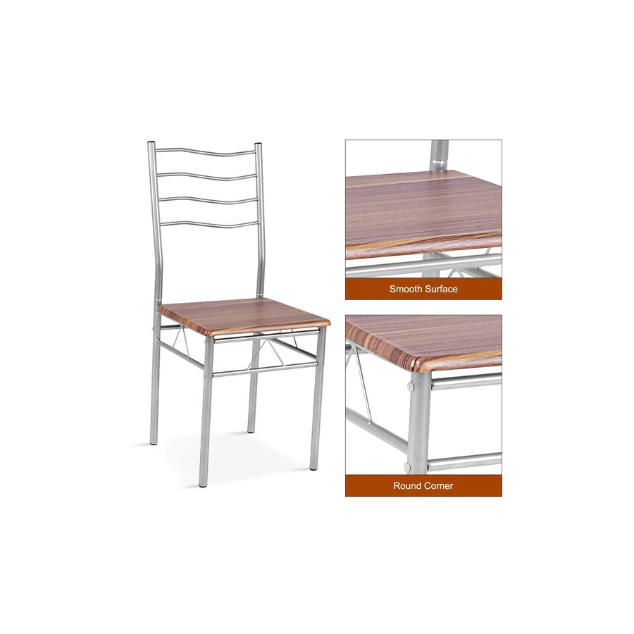 5 Piece Dining Table Set Wood Metal