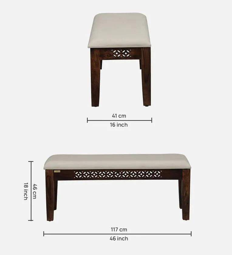 Sheesham Wood 6 Seater Dining Set in Scratch Resistant Provincial Teak Finish With Bench