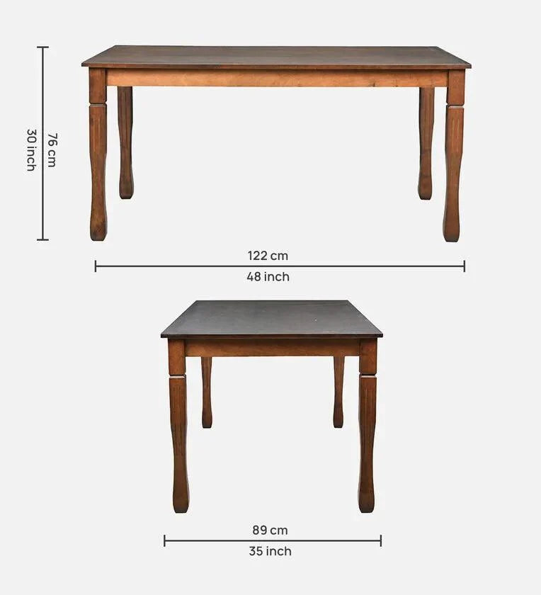 Solid Wood 6 Seater Dining Set In Brown & Coffee Color Colour