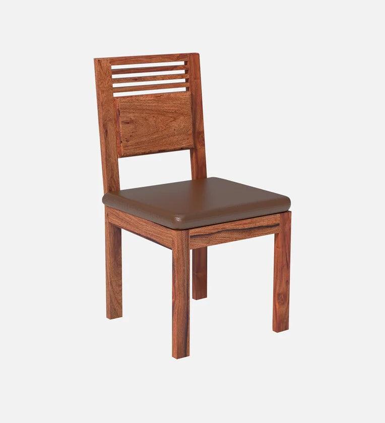 Solid Wood 6 Seater Dining Set In Reddish Walnut Finish