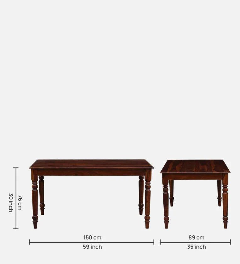 Solid Wood 6 Seater Dining Set in Scratch Resistant Honey Oak Finish