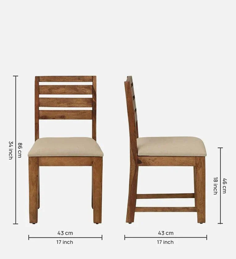 Sheesham Wood 6 Seater Dining Set In Rustic Teak Finish With Drawer