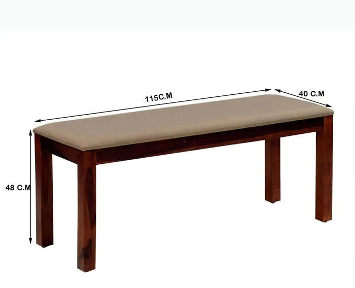 Jiayi Sheesham Wood 6 Seater Dining Table Set with 4 Chair & Becnch for Dining Room