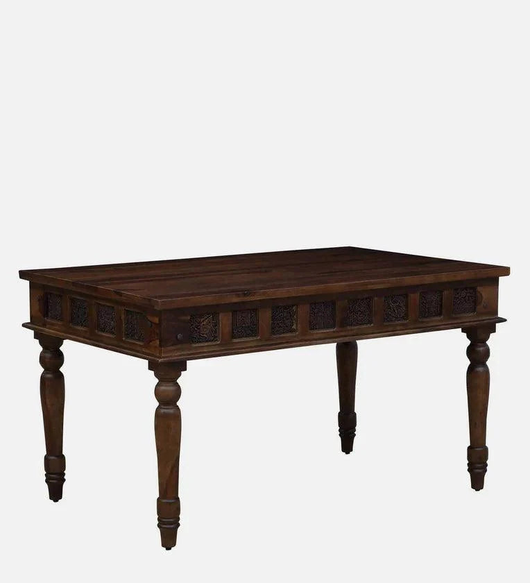 Sheesham Wood 6 Seater Dining Set In Scratch Resistant Provincial Teak Finish