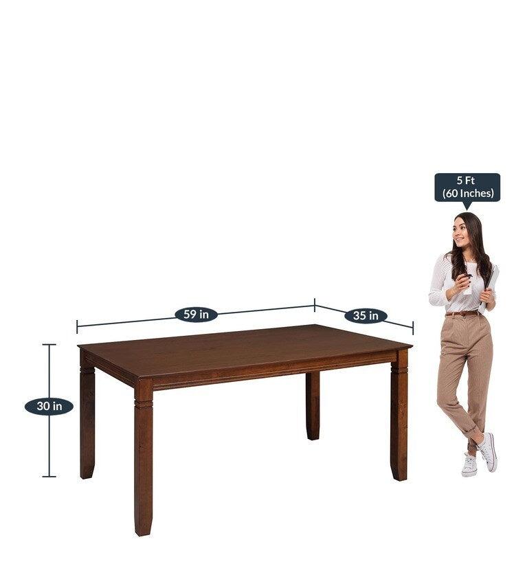 6 Seater Dining Set in Walnut Finish