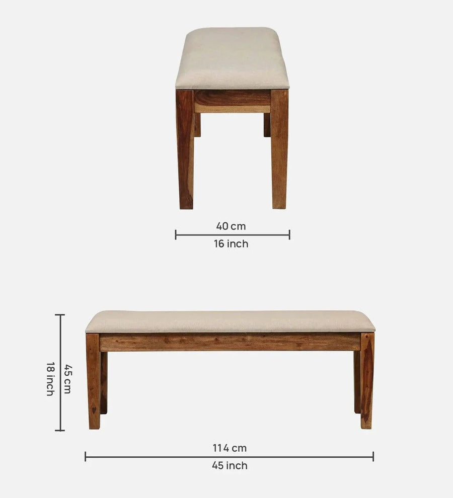 Kentan Sheesham Wood 6 Seater Dining Set In Rustic Teak With Bench