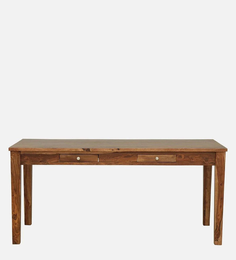Kentan Sheesham Wood 6 Seater Dining Set In Rustic Teak With Bench