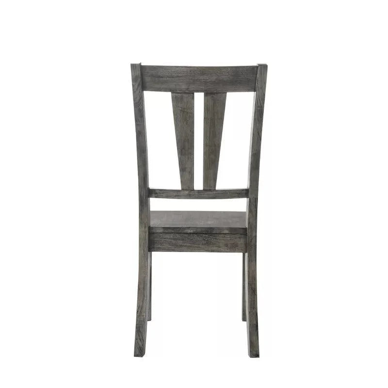 6 Seater Dining Set with Distressed Gray Oak Finish & Solid Rubberwood Construction