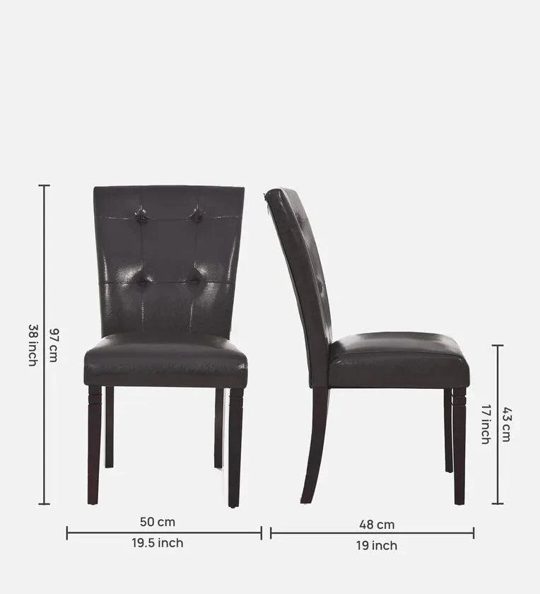 Marble 6 Seater Dining Set in Black Colour