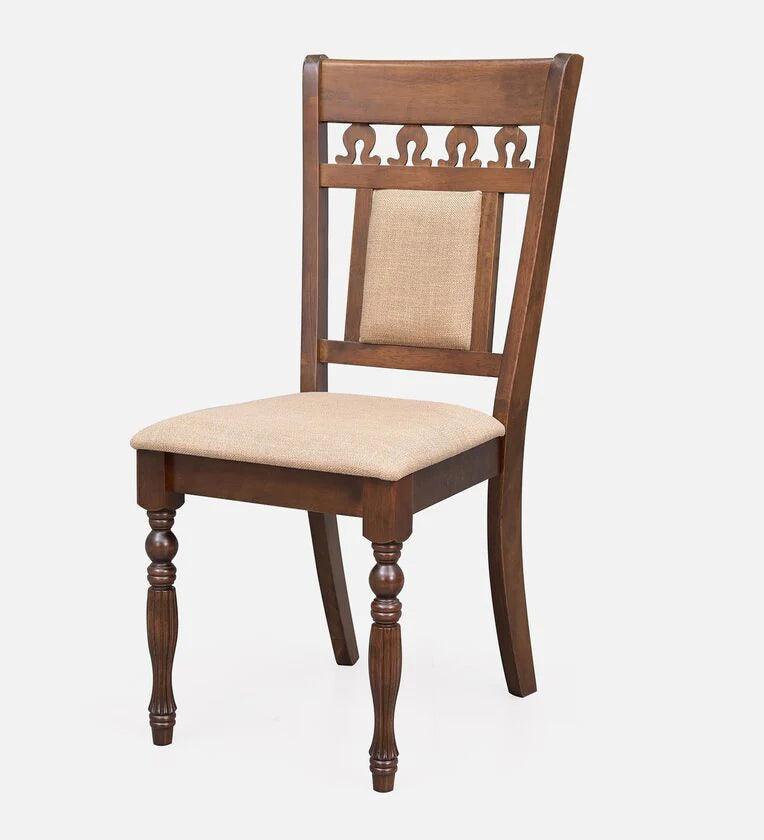 Solid Wood 6 Seater Dining Set in Brown Colour