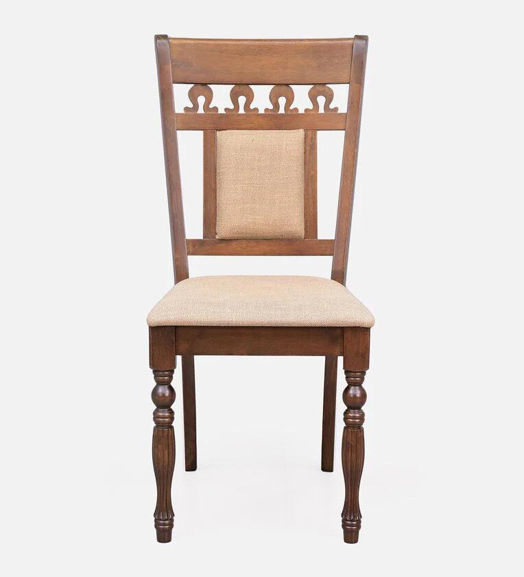 Solid Wood 6 Seater Dining Set in Brown Colour