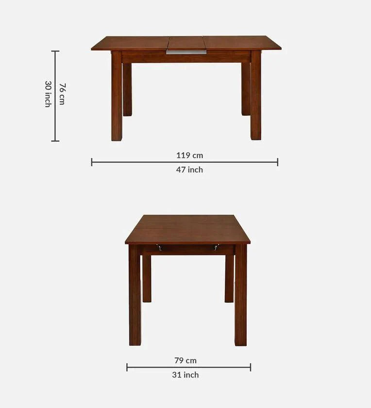Solid Wood 6 Seater Dining Set In Brown Finish With Bench