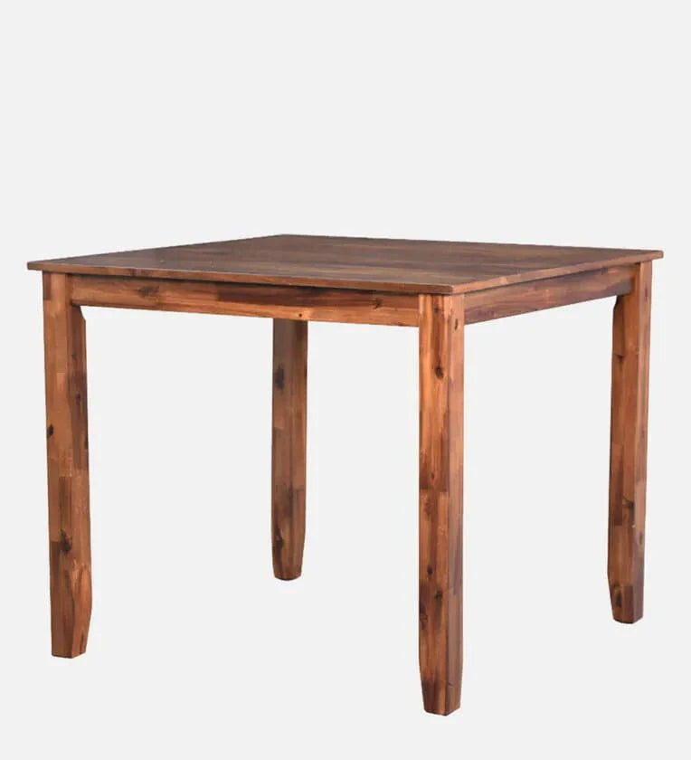 Solid Wood 4 Seater Dining Set In Brown Colour
