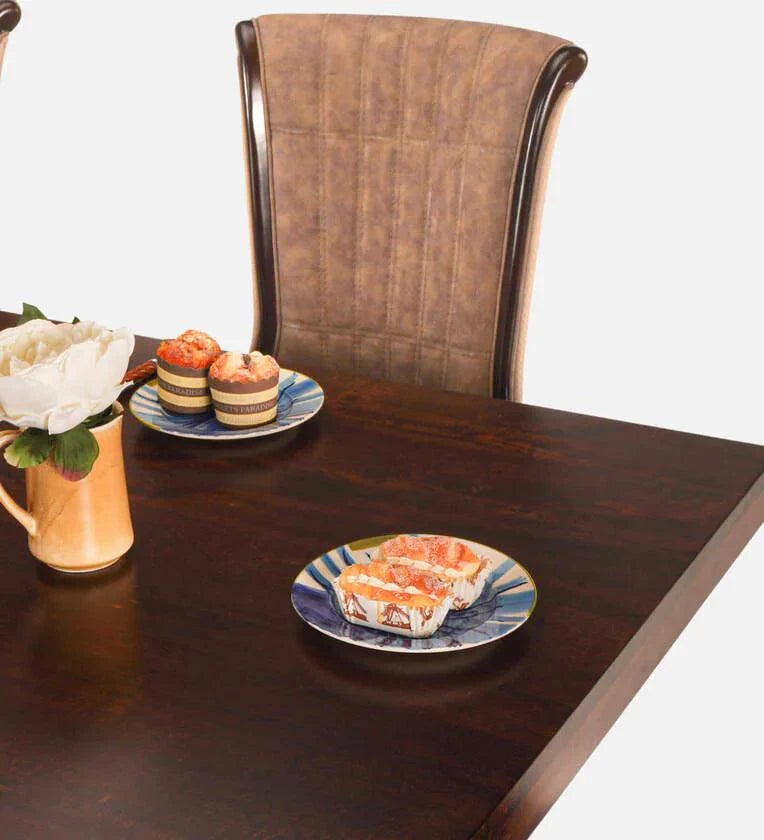 Solid Wood 6 Seater Dining Sets In Brown Colour