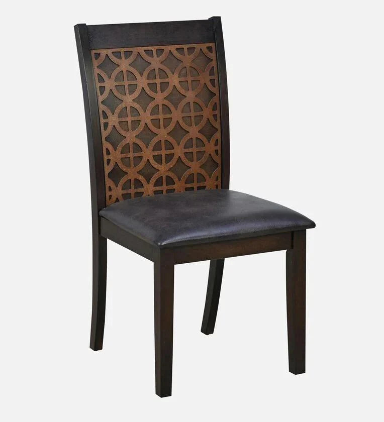 Solid Wood 6 Seater Dining Set In Walnut Finish with Bench