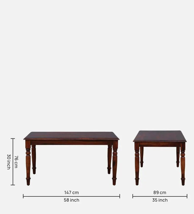 Sheesham Wood 6 Seater Dining Set in Scratch Resistant Honey Oak Finish